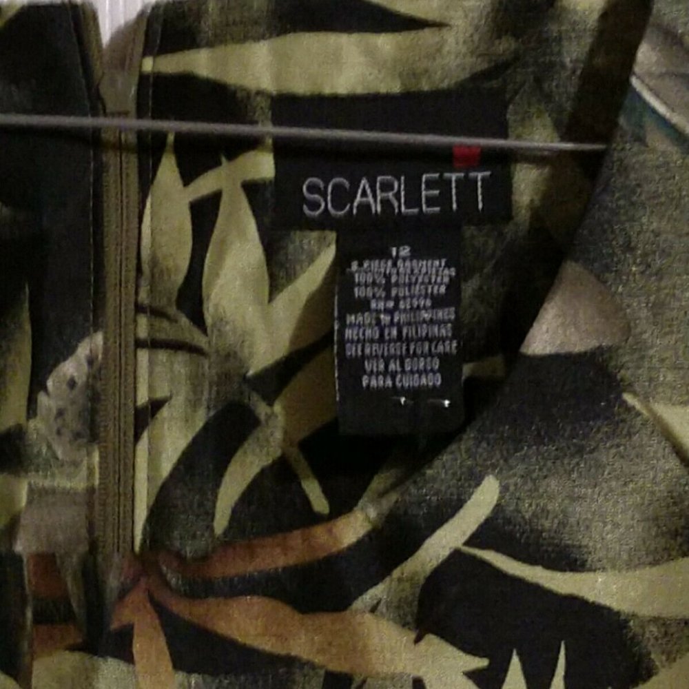 🪴🌿🌱 Scarlett Women's Dress Green on Black with a hint of Brown Size 12 - Picture 4 of 12